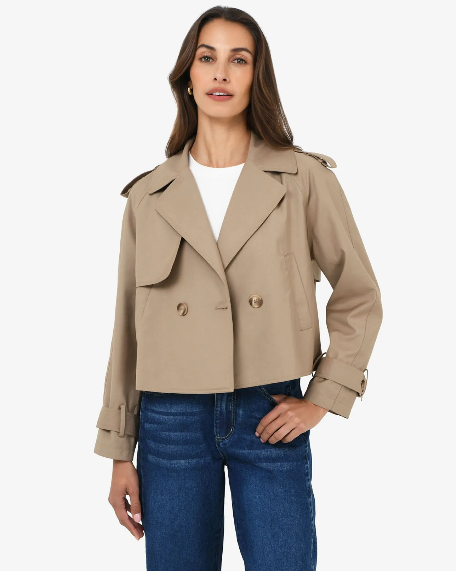 Forcast Collins Cropped Trench Coat* Coats|Work Jackets