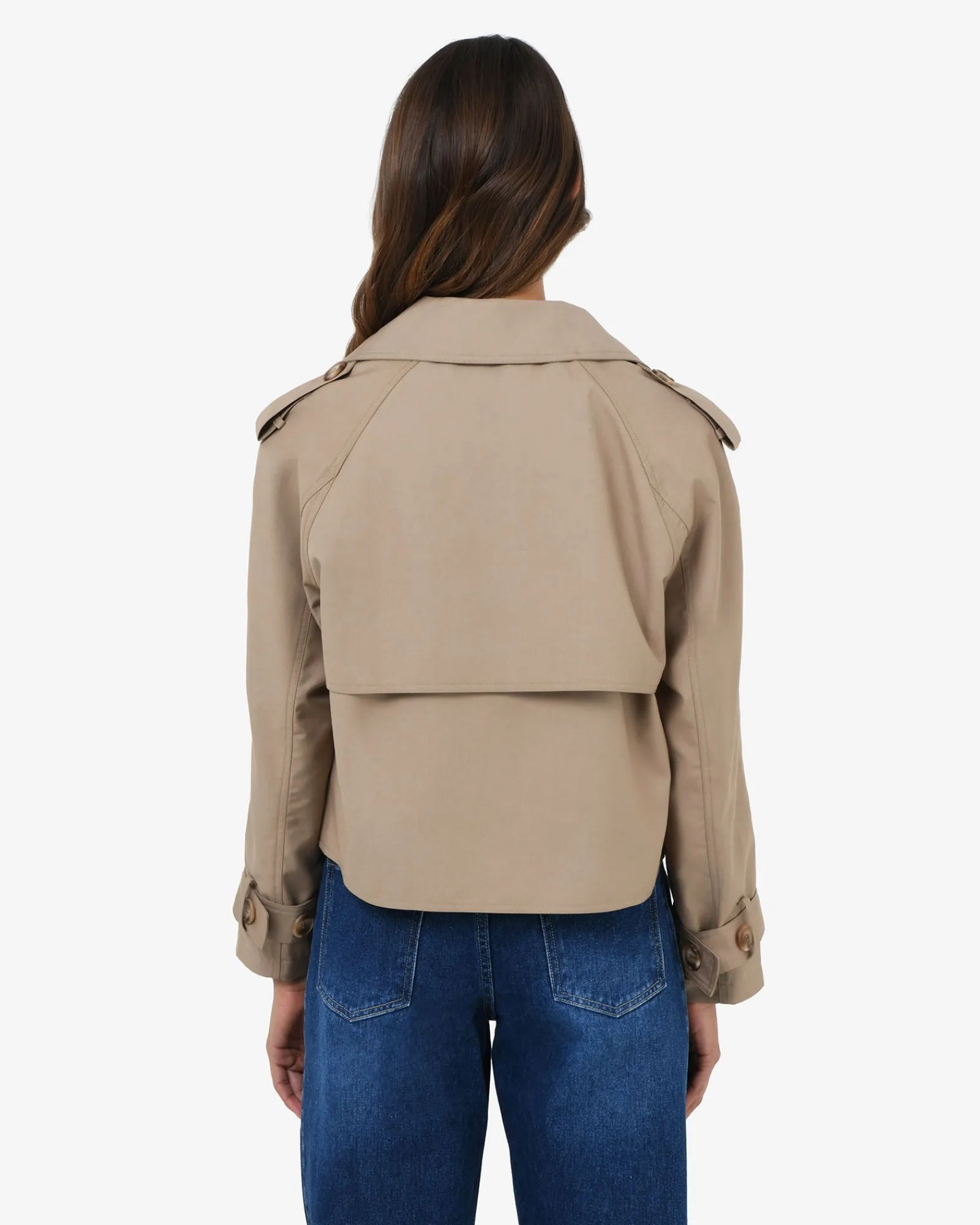 Forcast Collins Cropped Trench Coat* Coats|Work Jackets