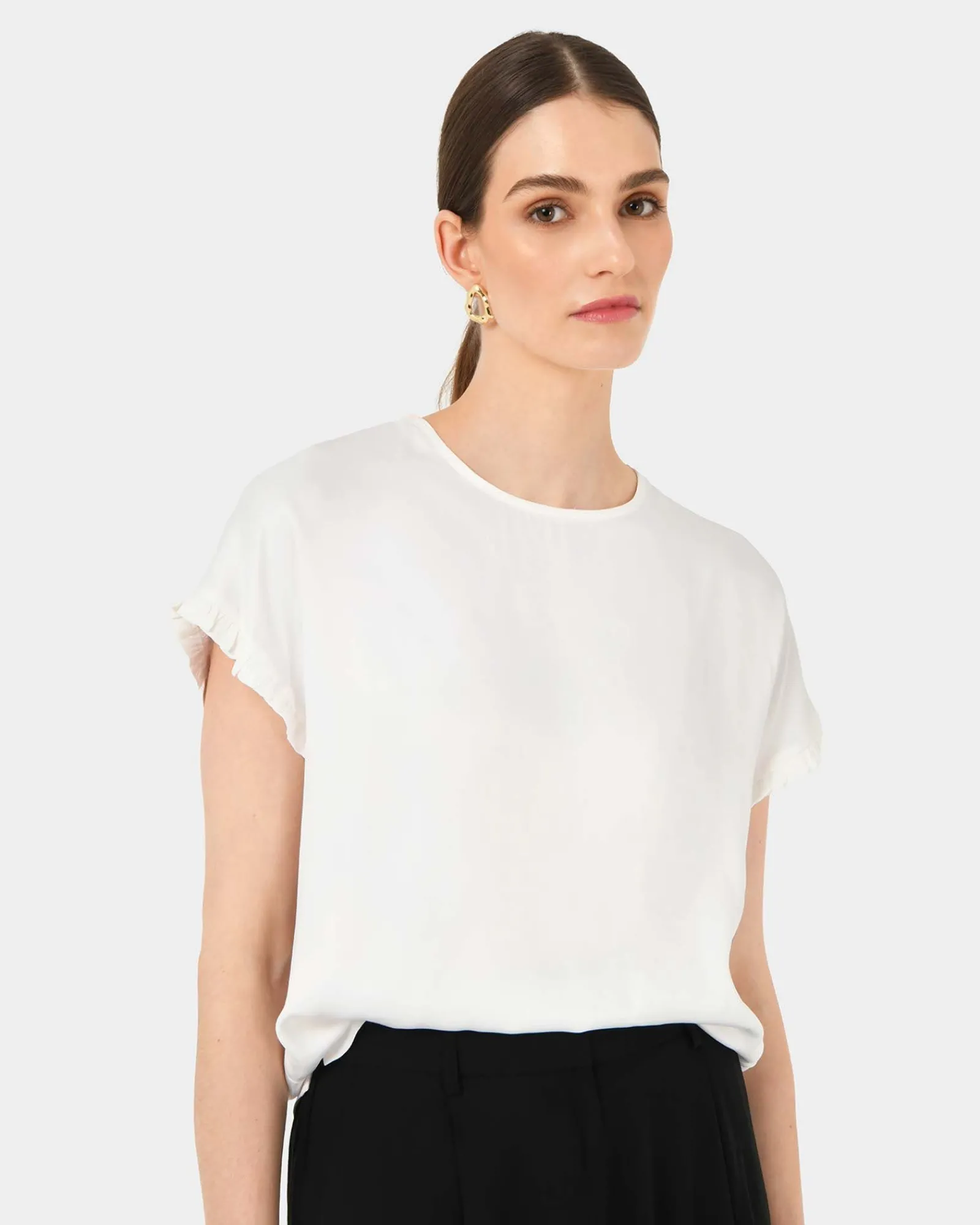 Forcast Cyra Short Sleeve Top* T-Shirts & Tops|Work Tops