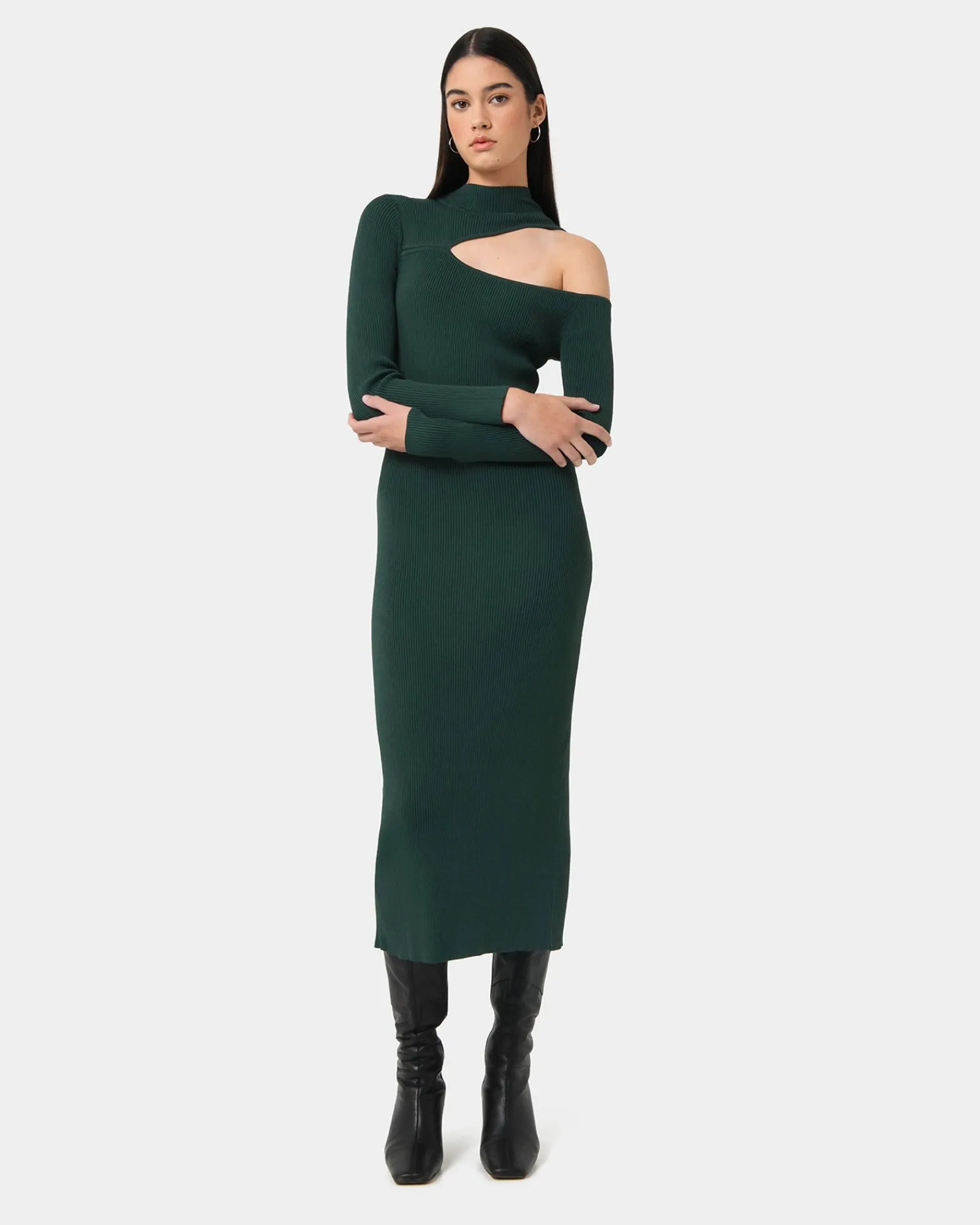 Forcast Destiny Cut Out Knit Dress* Midi Dresses|Midi Dresses