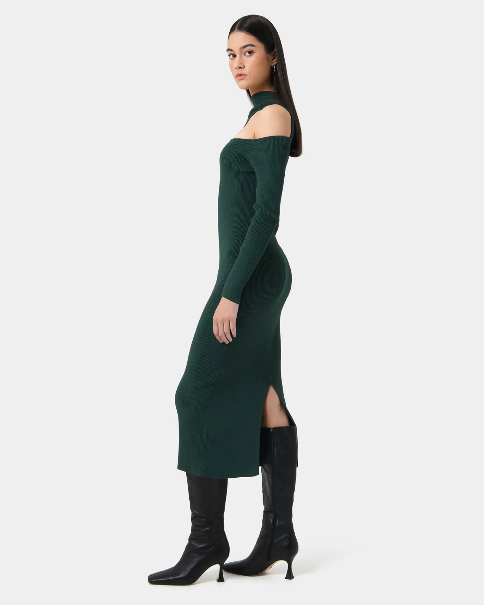 Forcast Destiny Cut Out Knit Dress* Midi Dresses|Midi Dresses