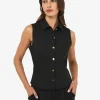 Forcast Dolly Collared Vest* Work Tops|Vests & Waistcoats
