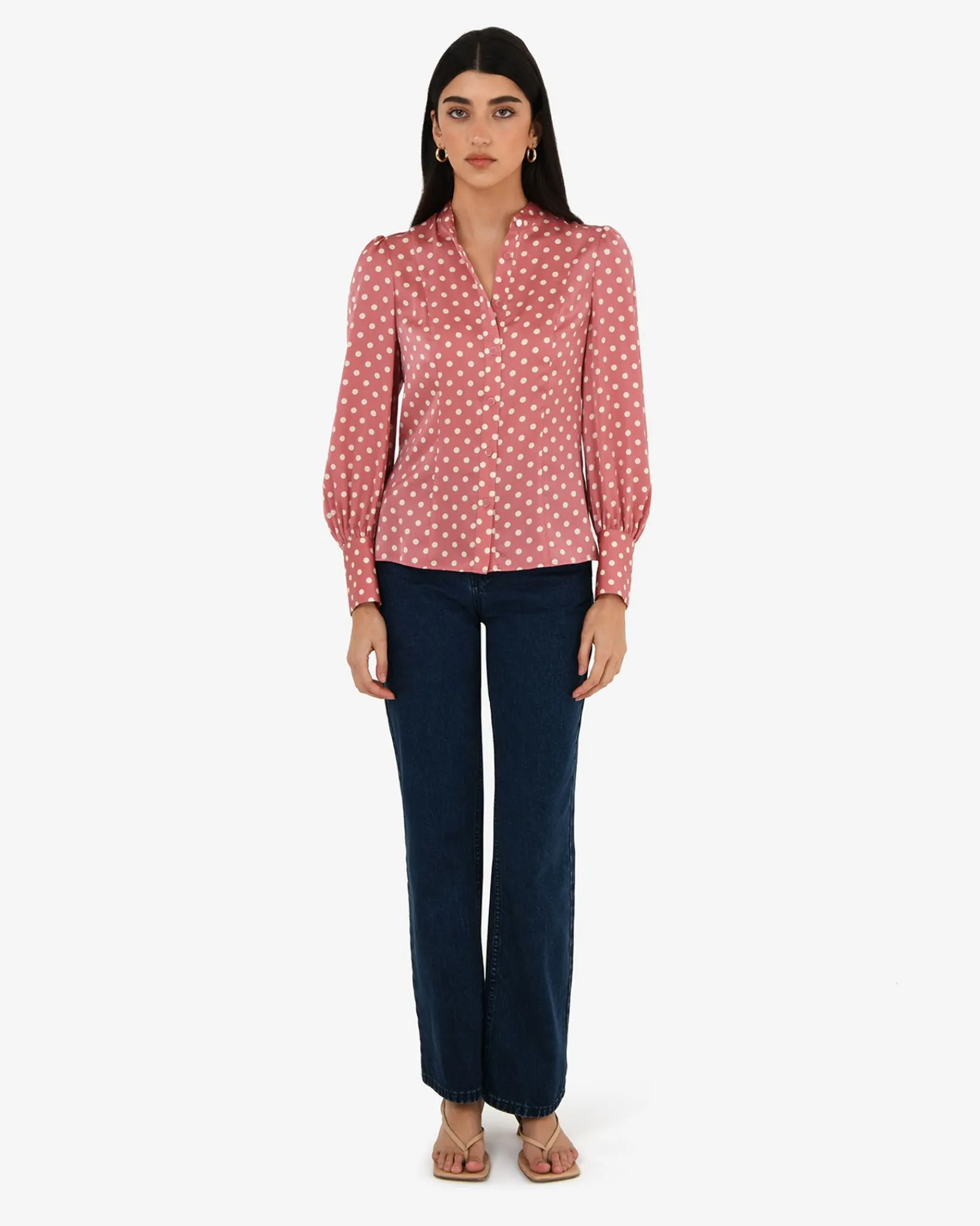 Forcast Dotti Polka Dot Printed Blouse* Long Sleeve Tops|Shirts & Blouses