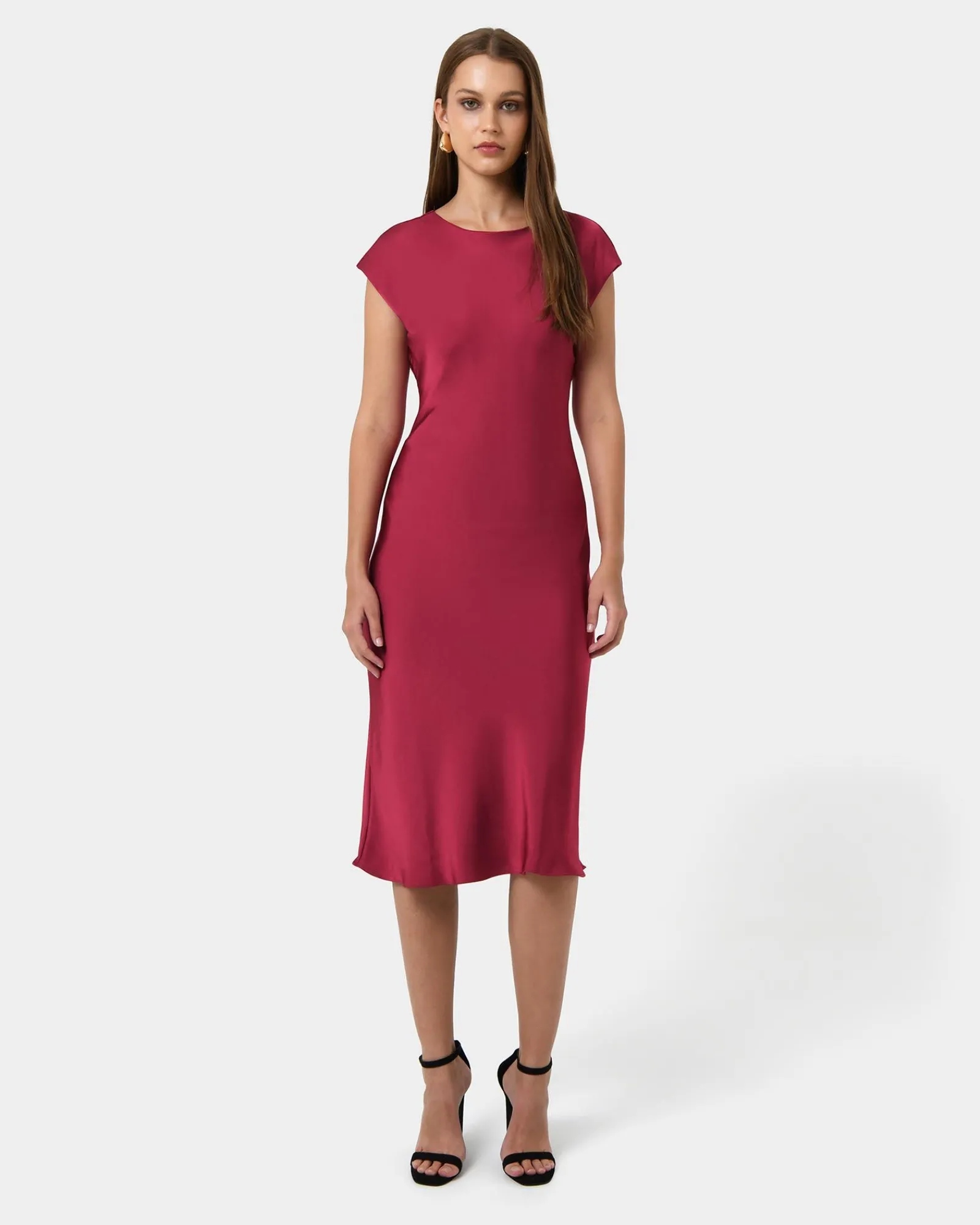 Forcast Dulce Satin Midi Dress* Midi Dresses|Midi Dresses