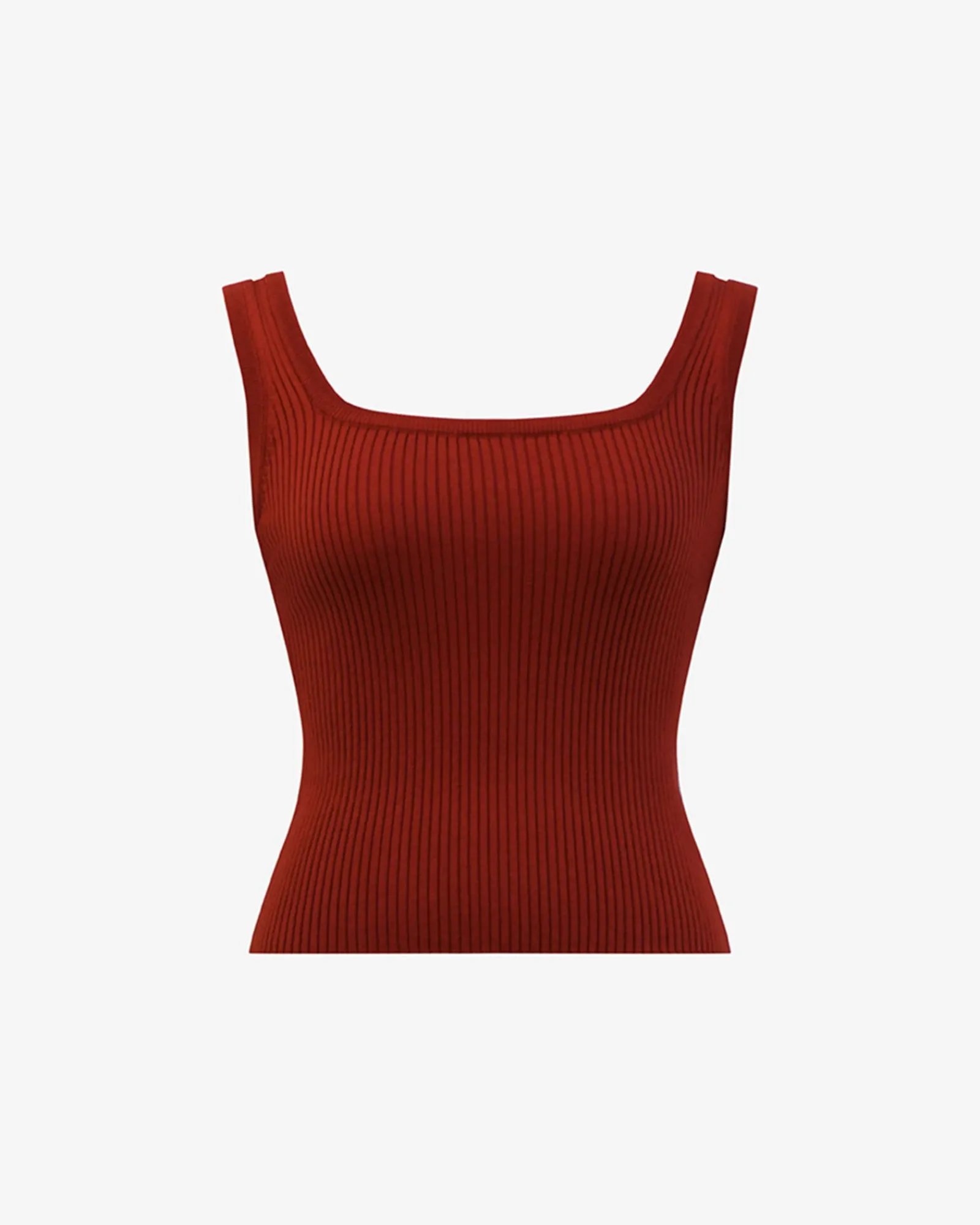 Forcast Ella Square Neck Rib Knit* T-Shirts & Tops|Work Tops