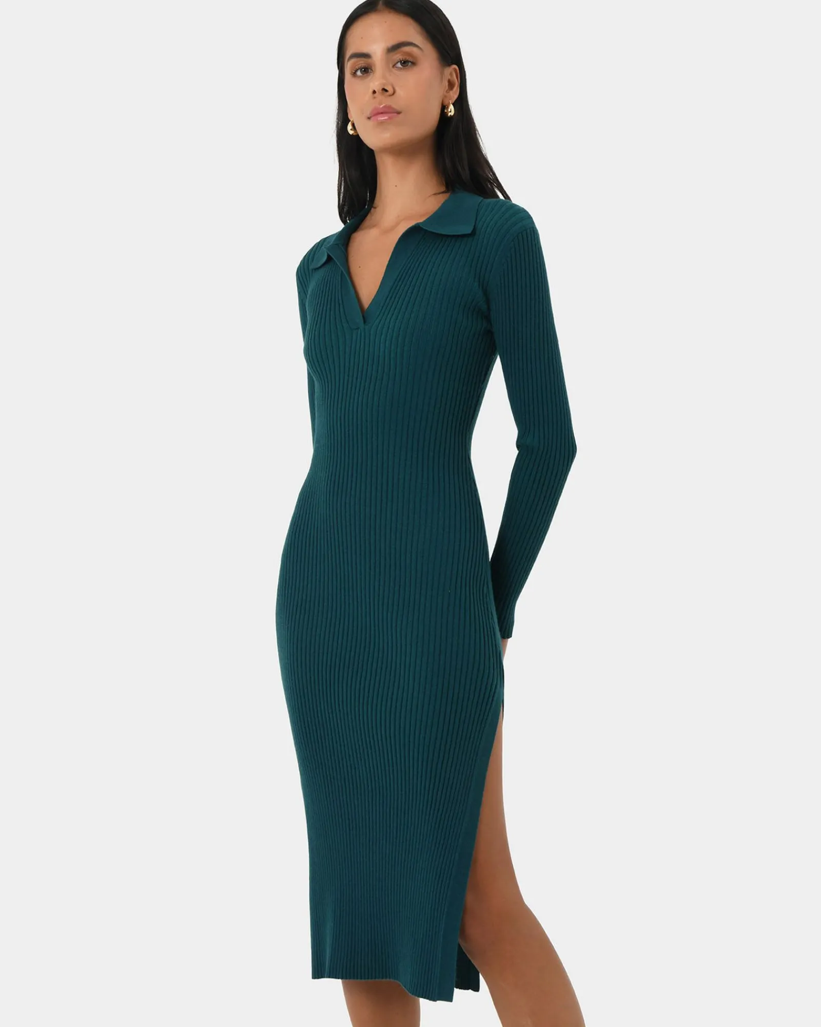 Forcast Elliot Collared Knit Dress* Knit Dresses|Knit Dresses