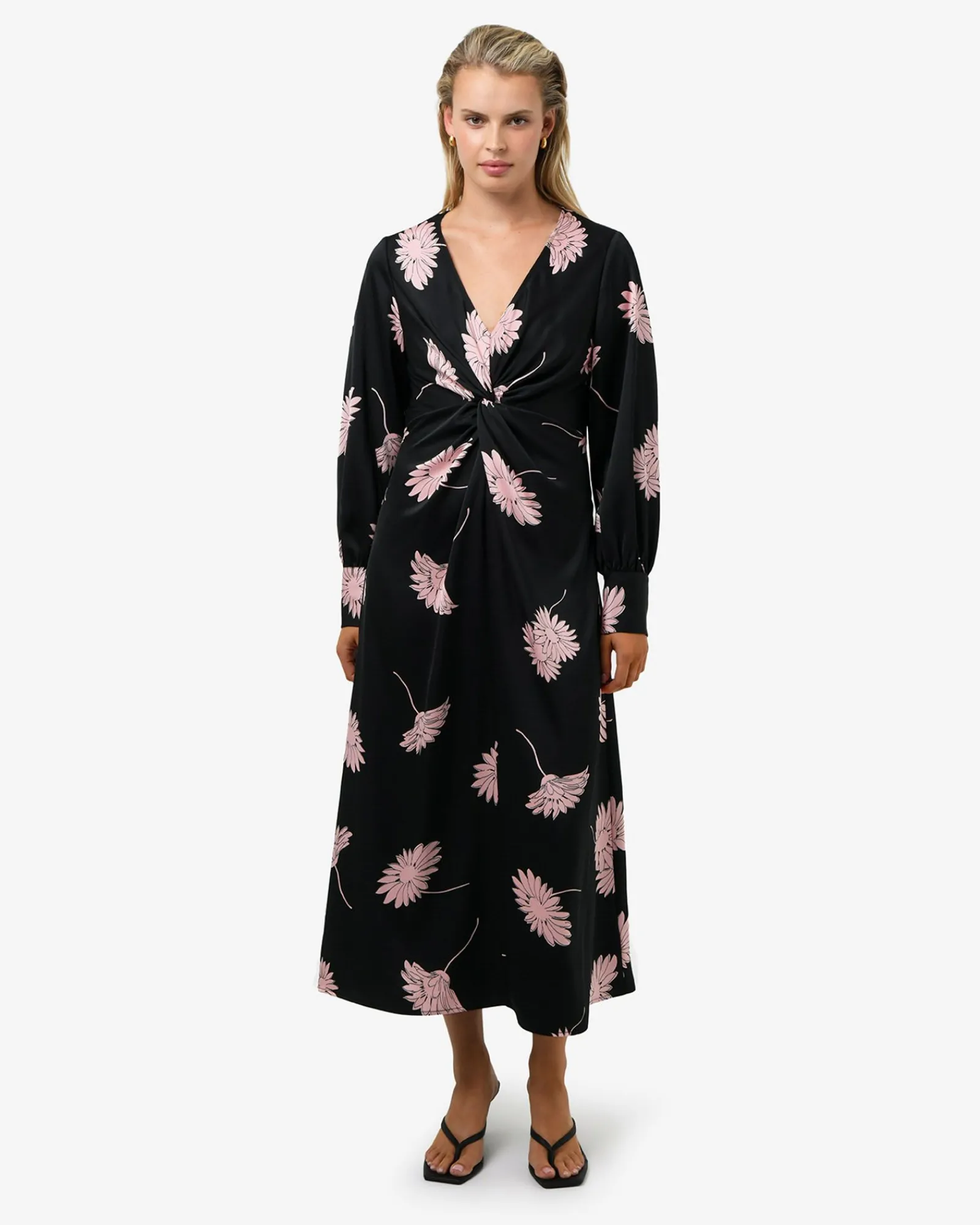 Forcast Felicia Floral Twist Dress* Midi Dresses|Midi Dresses