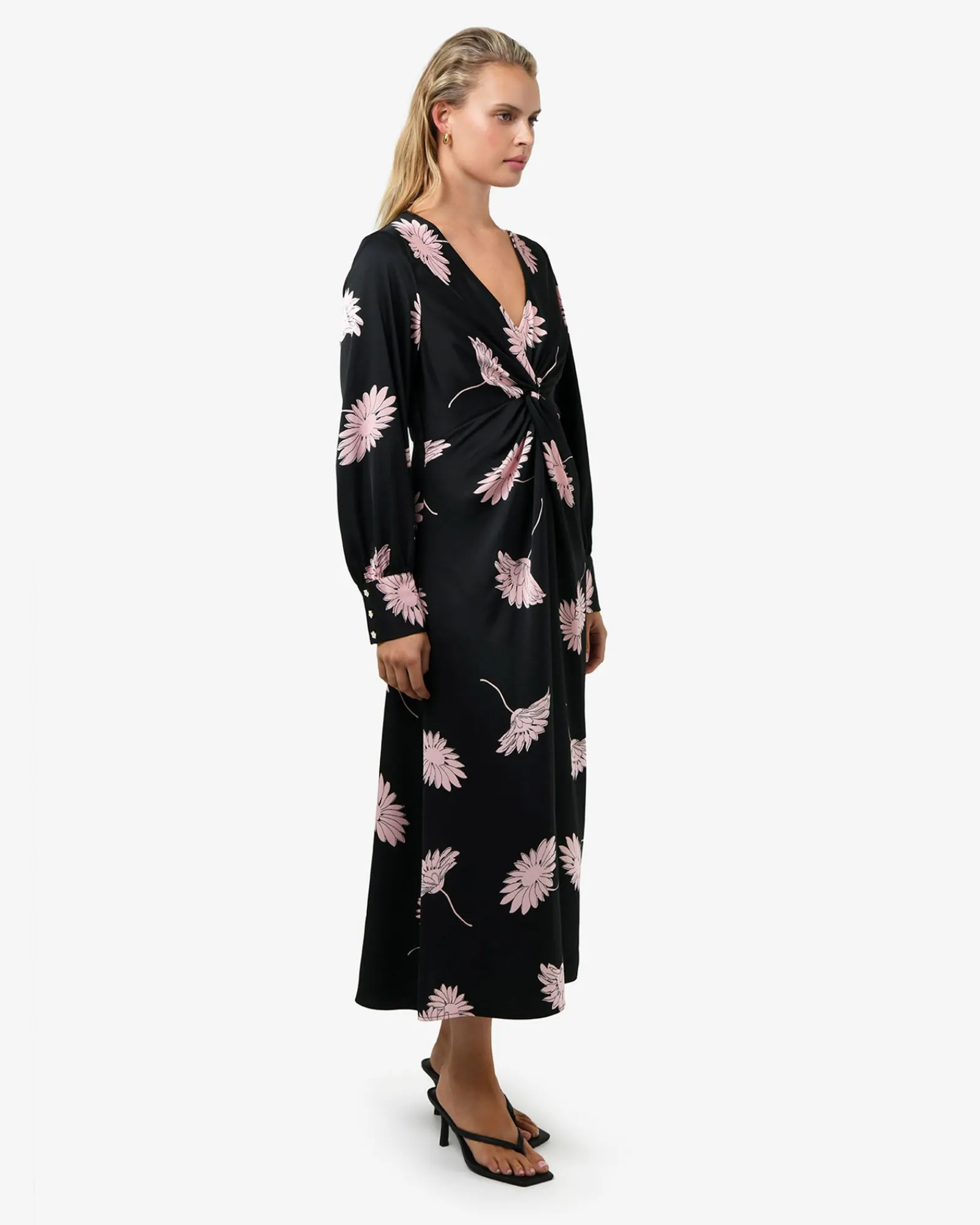 Forcast Felicia Floral Twist Dress* Midi Dresses|Midi Dresses