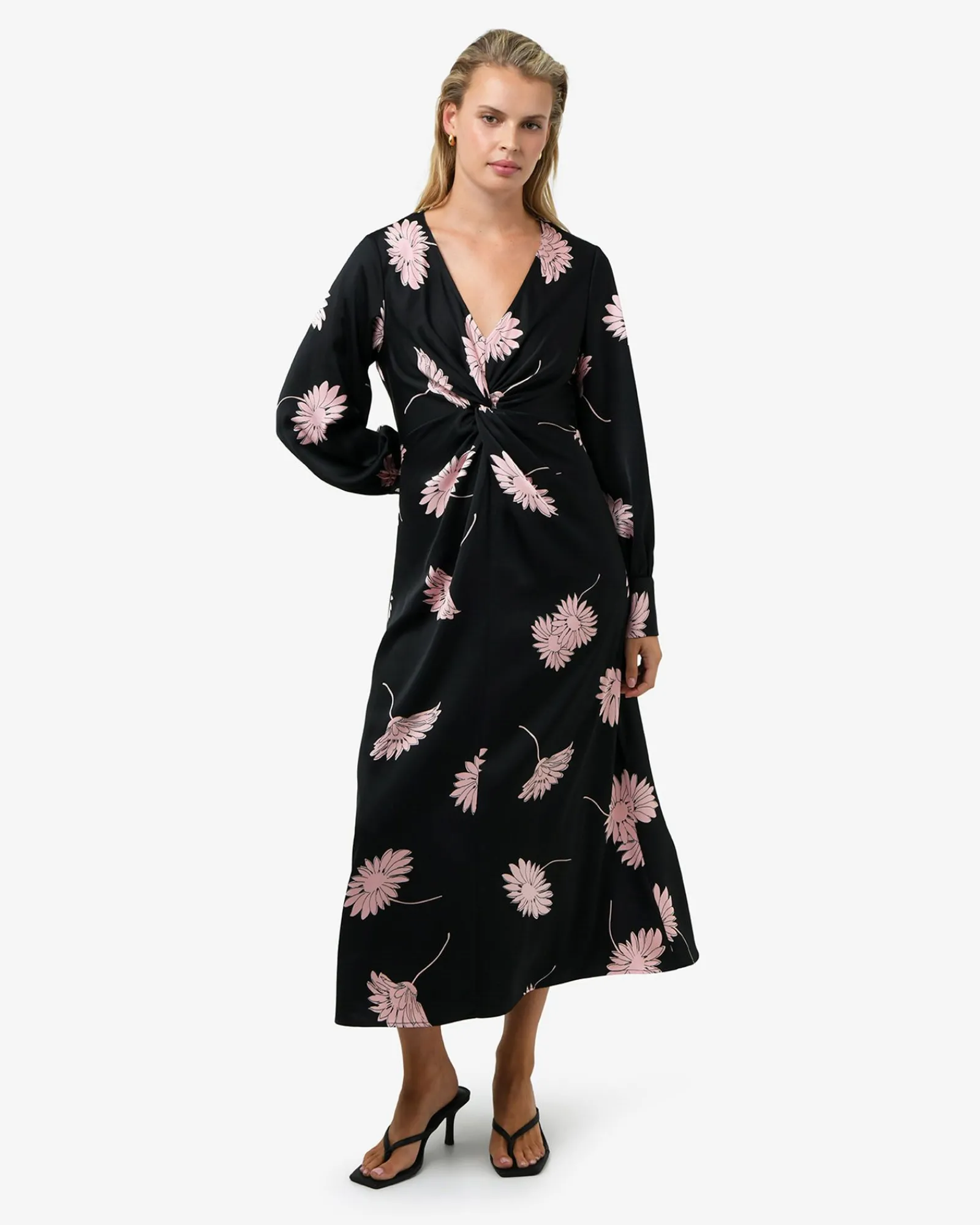 Forcast Felicia Floral Twist Dress* Midi Dresses|Midi Dresses