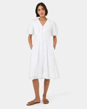 Forcast Fernanda Linen Dress* Conscious|Midi Dresses