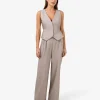 Forcast Fitzroy Pleat Front Pants* High-Waisted Pants|Straight Leg Pants
