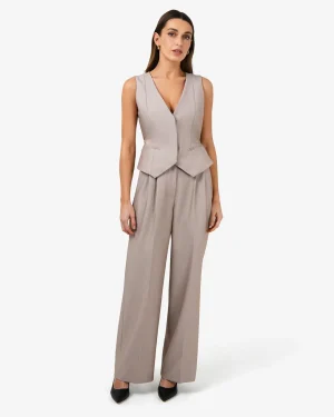 Forcast Fitzroy Pleat Front Pants* High-Waisted Pants|Straight Leg Pants