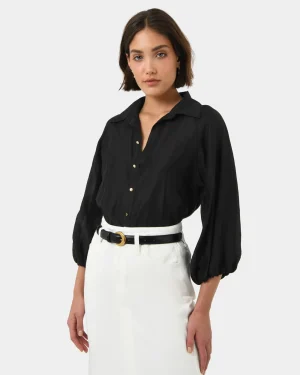 Forcast Giulia Gold Button Blouse* Long Sleeve Tops|Shirts & Blouses