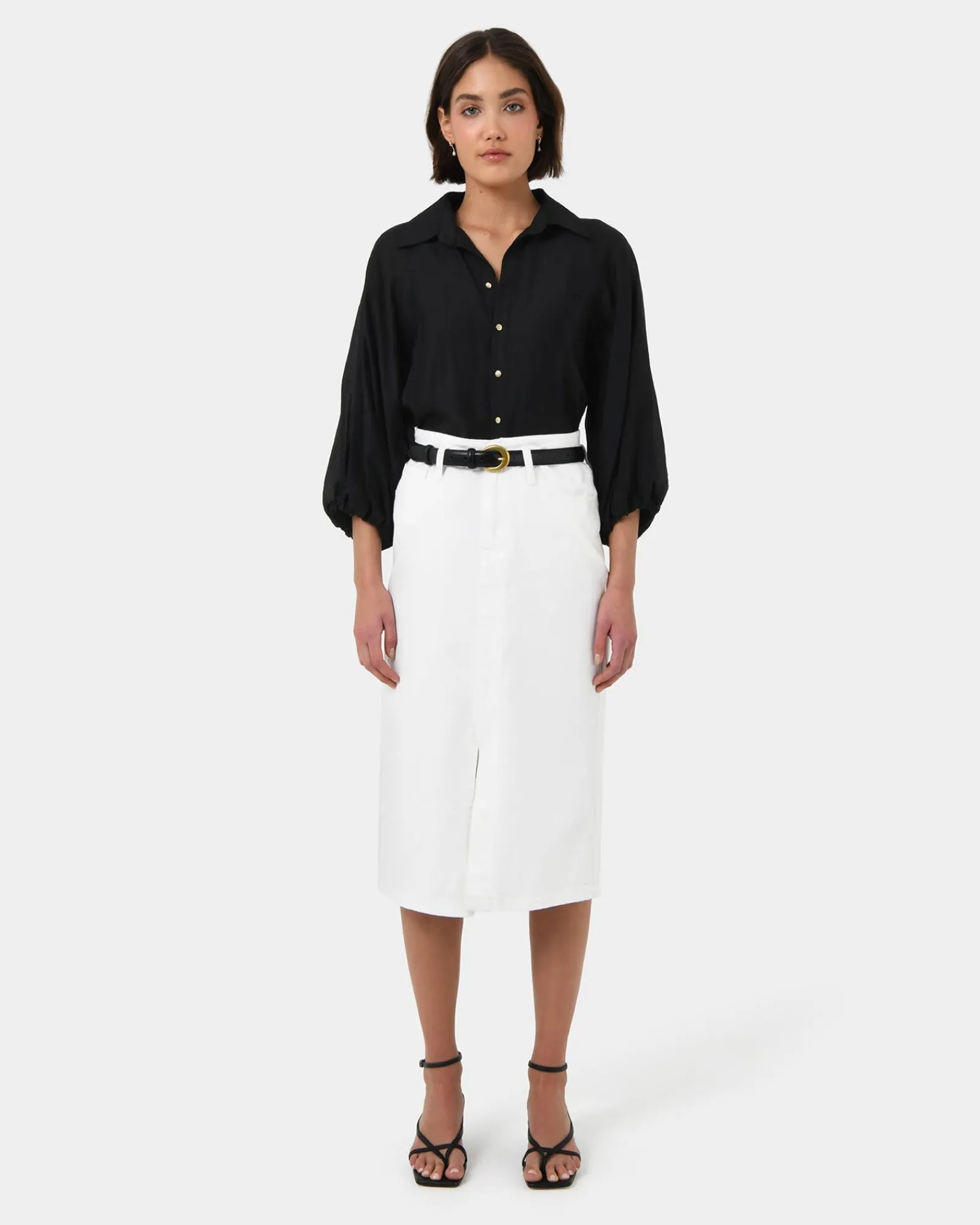 Forcast Giulia Gold Button Blouse* Long Sleeve Tops|Shirts & Blouses