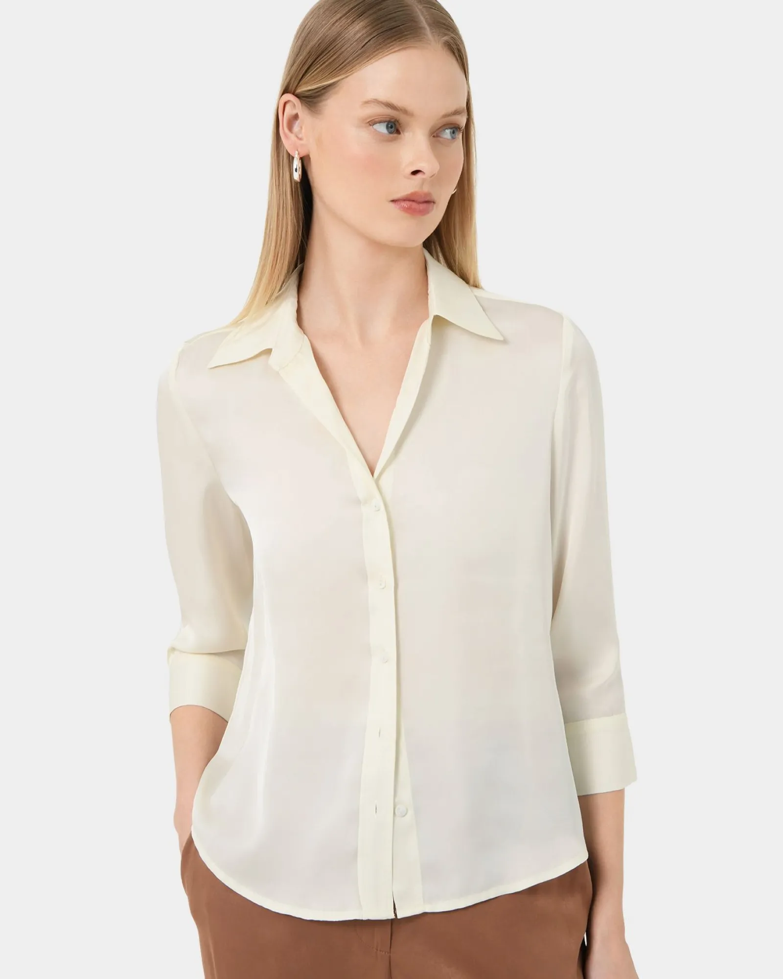 Forcast Hailee 3/4 Sleeve Satin Blouse* Long Sleeve Tops|Shirts & Blouses