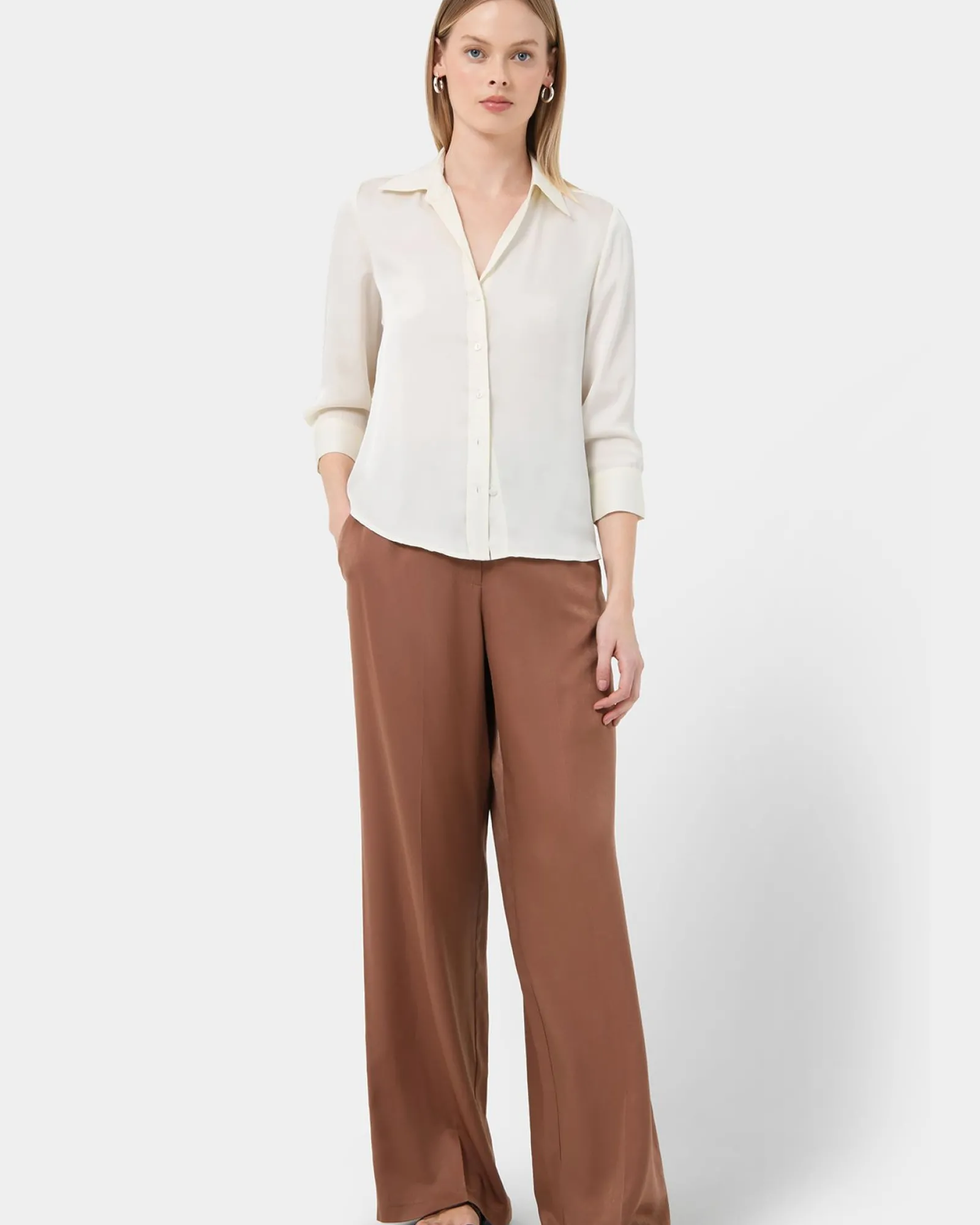 Forcast Hailee 3/4 Sleeve Satin Blouse* Long Sleeve Tops|Shirts & Blouses