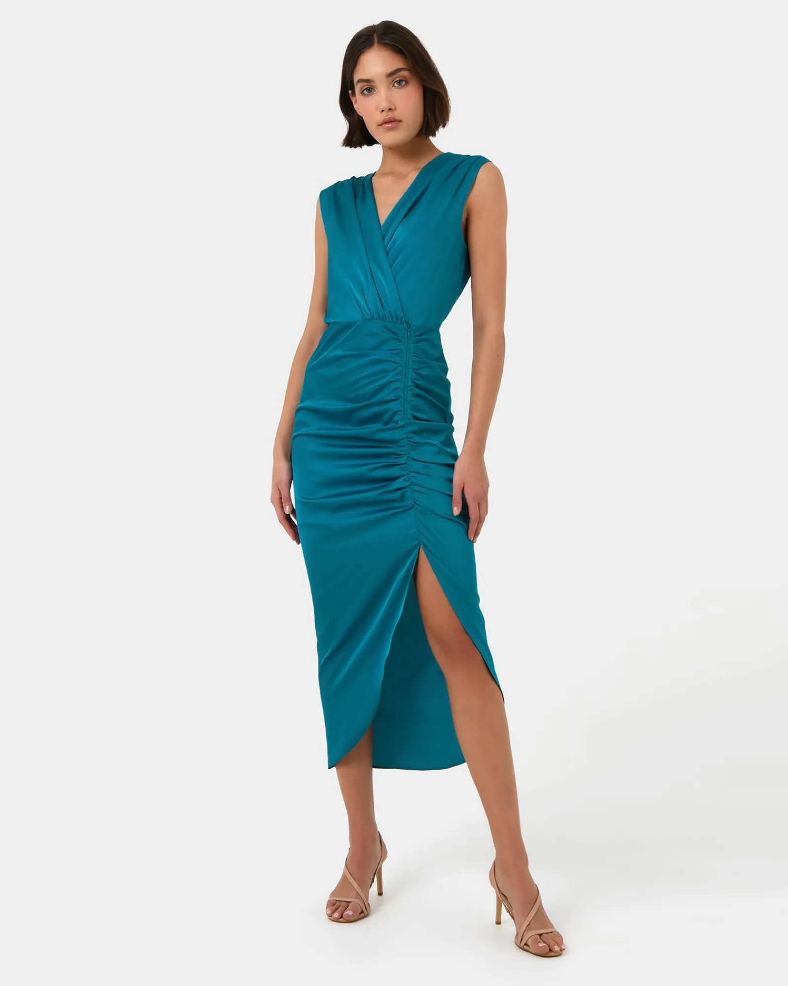 Forcast Hayden Side Ruched Dress* Midi Dresses|Midi Dresses