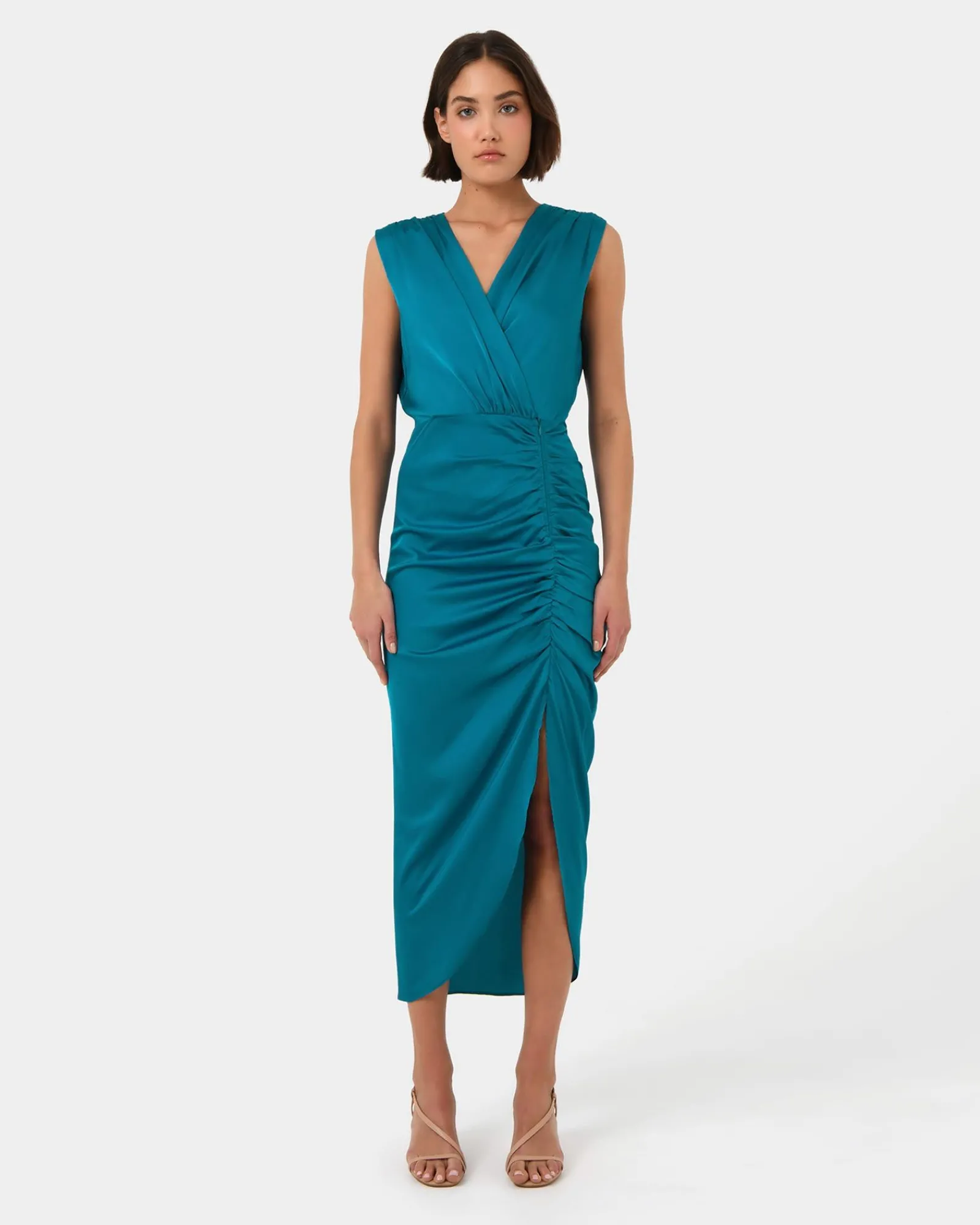 Forcast Hayden Side Ruched Dress* Midi Dresses|Midi Dresses