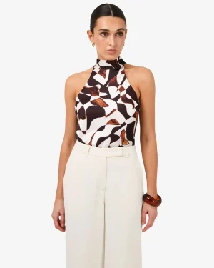 Forcast Hazel Printed Halter Neck Top* T-Shirts & Tops|Matching Sets