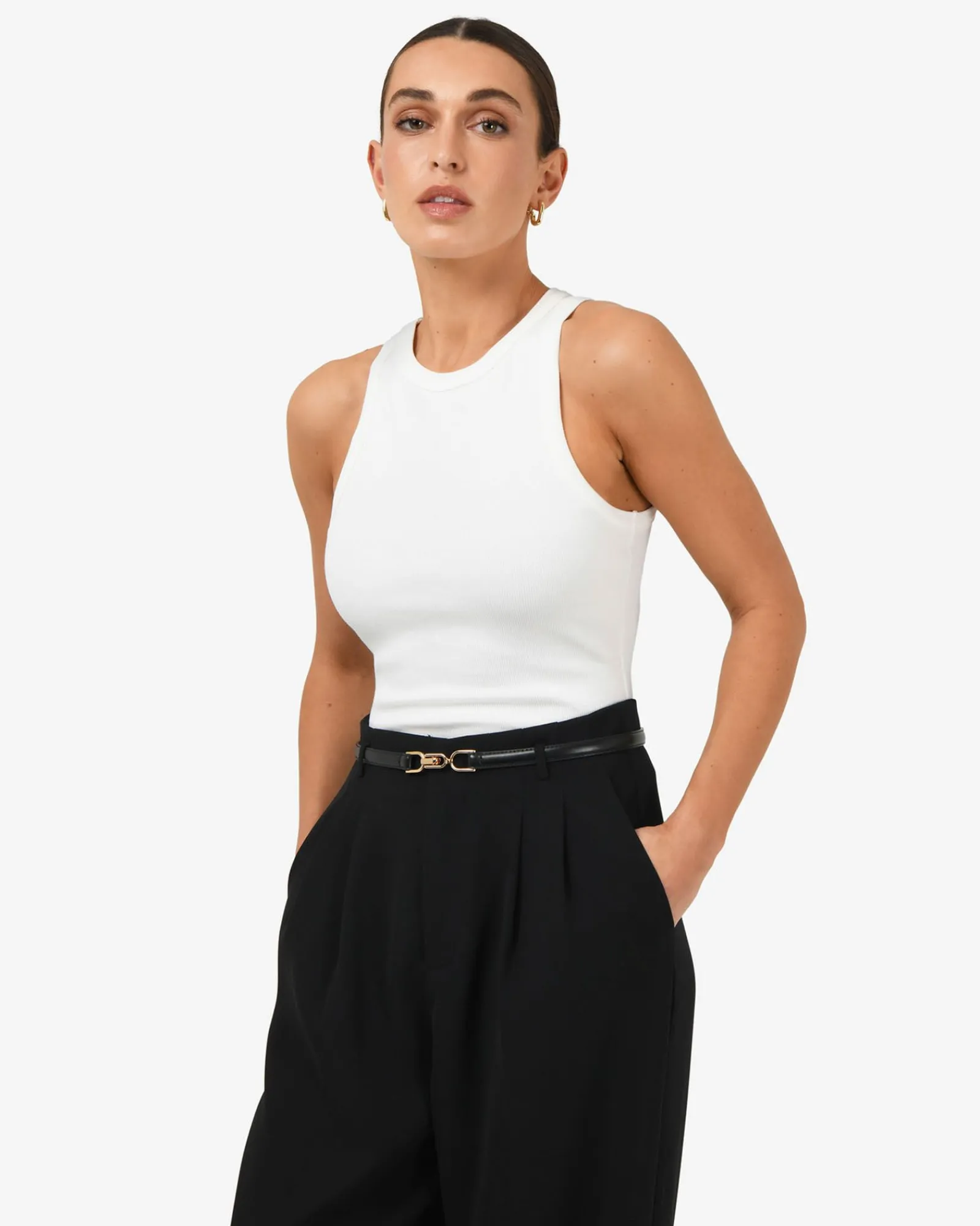 Forcast Hennessy Leather Adjustable Belt* Belts