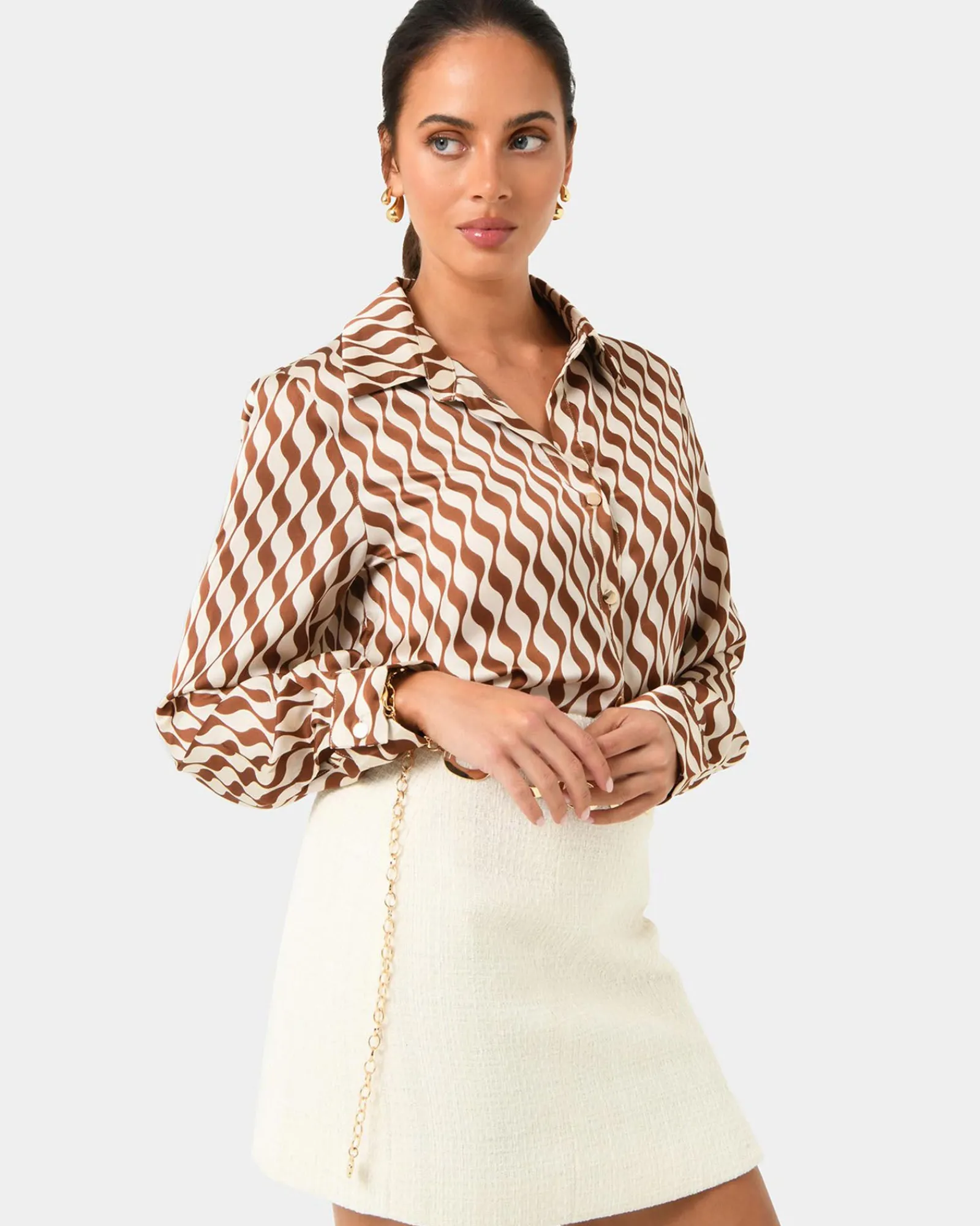 Forcast Inka Print Relaxed Shirt* T-Shirts & Tops|Long Sleeve Tops