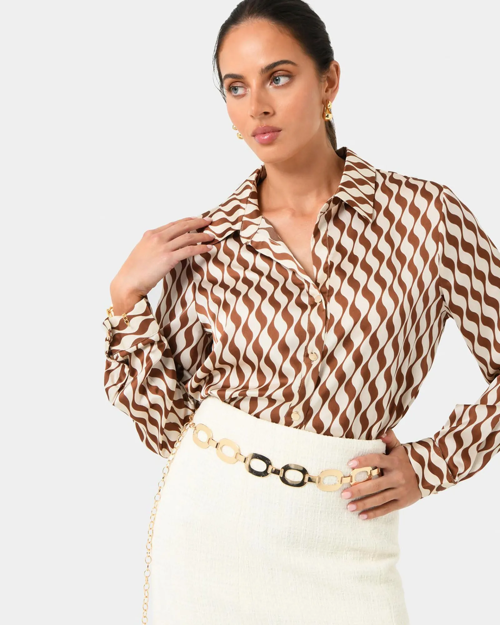 Forcast Inka Print Relaxed Shirt* T-Shirts & Tops|Long Sleeve Tops