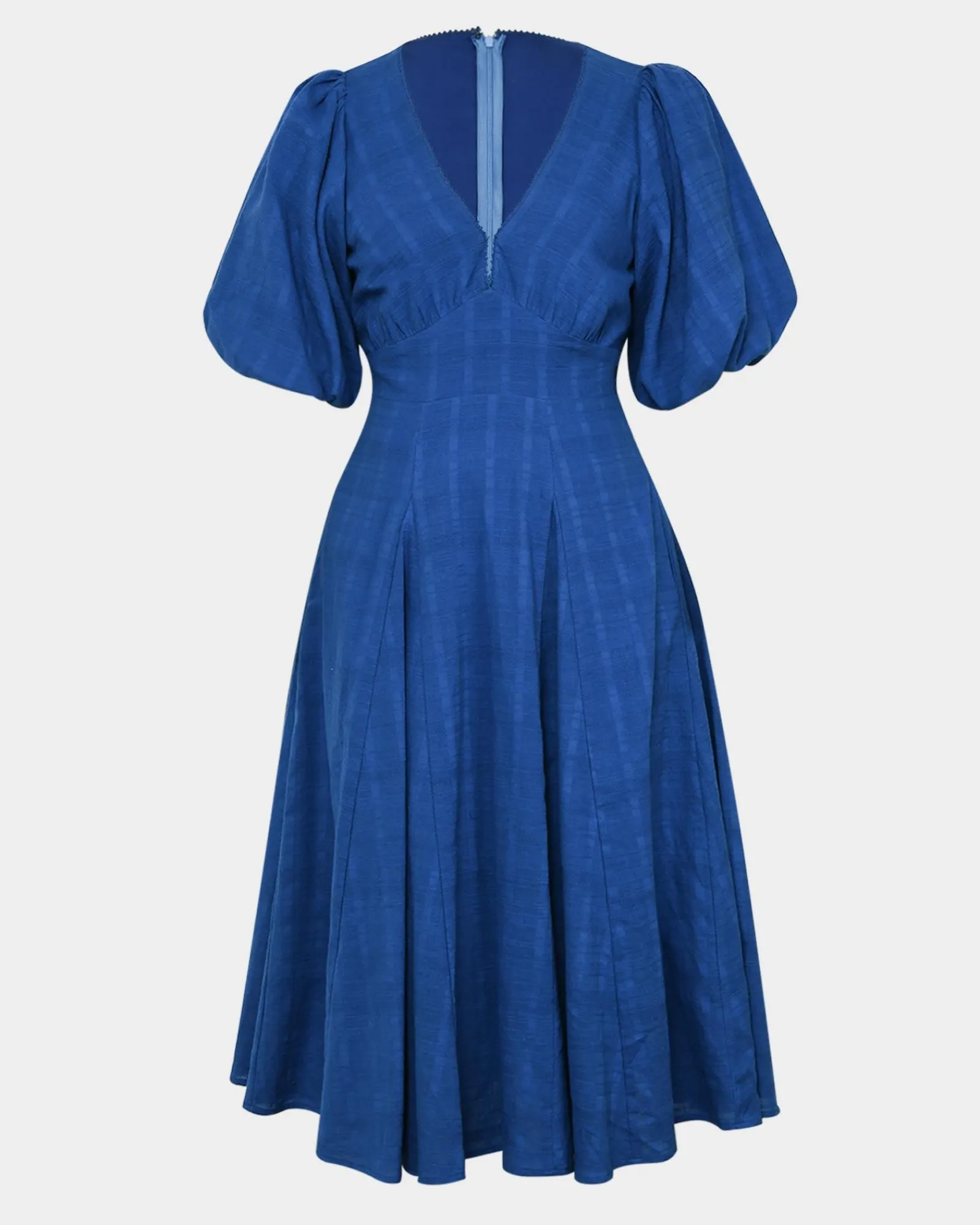 Forcast Iris Puff Sleeve Midi Dress* Conscious|Midi Dresses