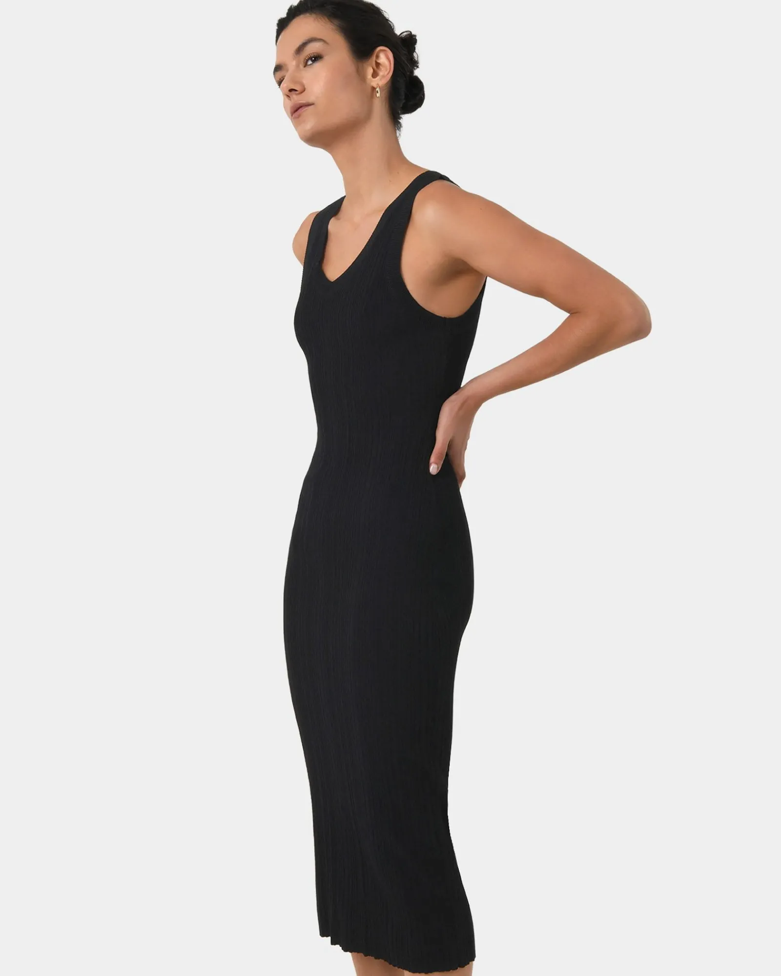 Forcast Isadora V-neck Knit Dress* Midi Dresses|Midi Dresses