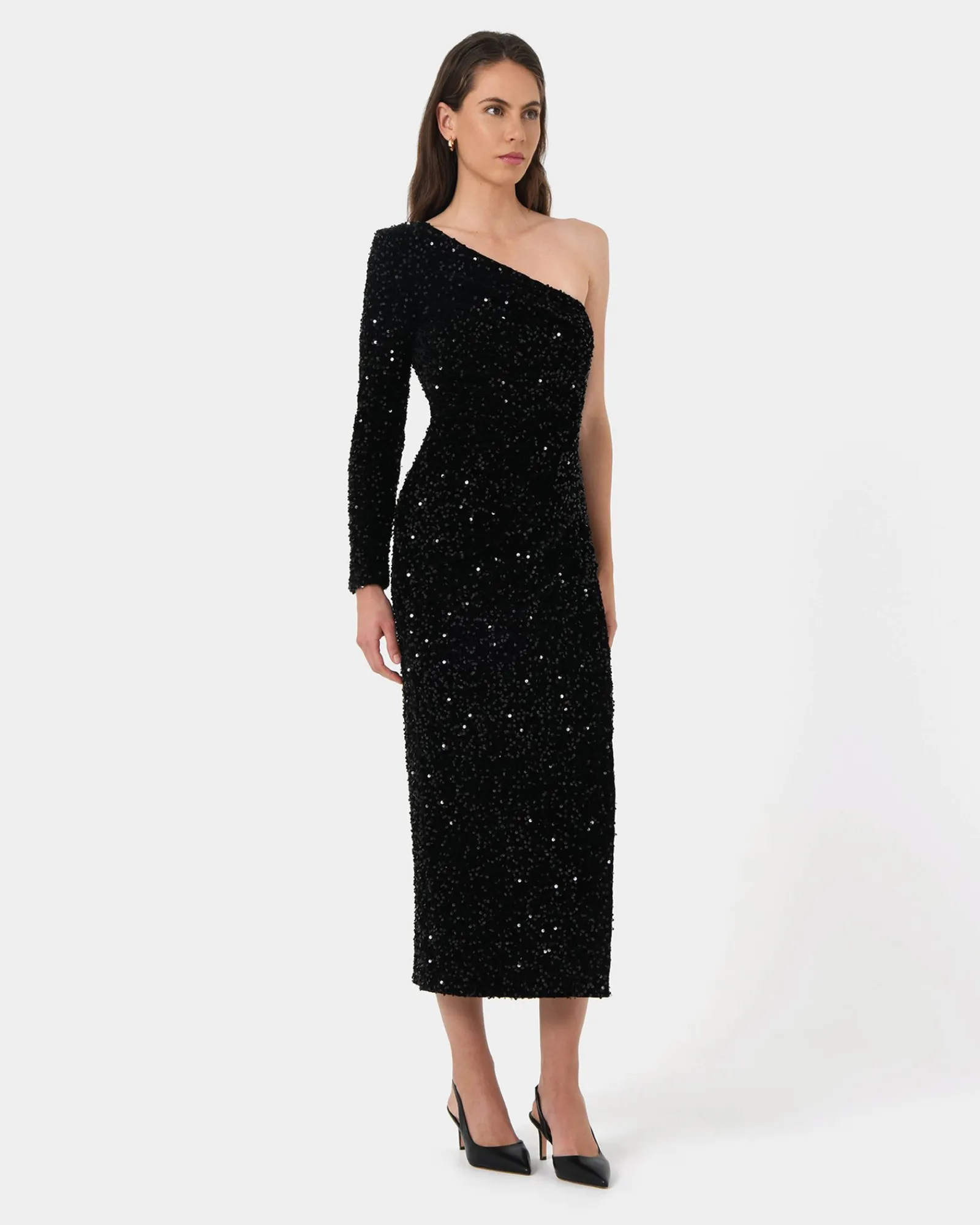 Forcast Ivy One Shoulder Sequin Dress* Maxi Dresses|Maxi Dresses