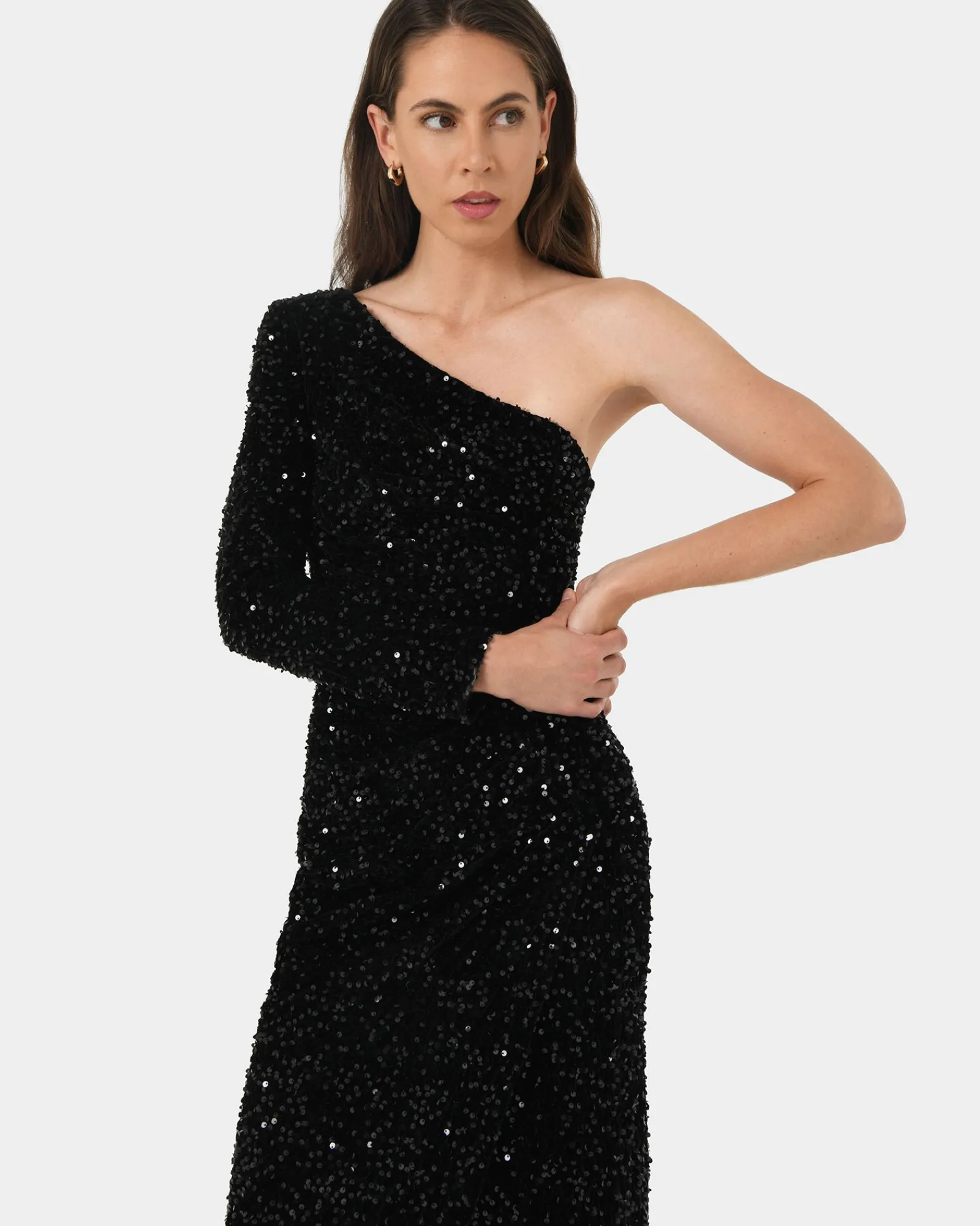 Forcast Ivy One Shoulder Sequin Dress* Maxi Dresses|Maxi Dresses