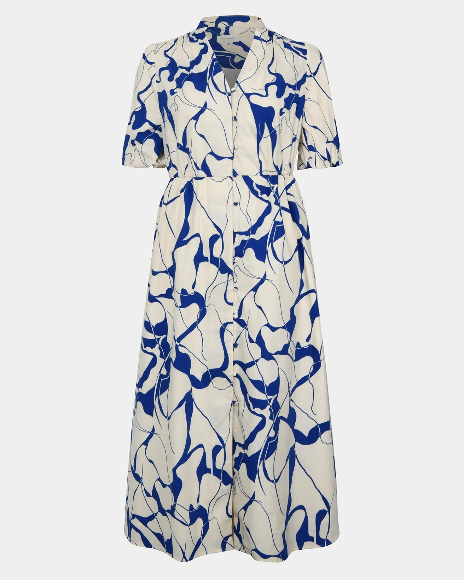 Forcast Jayleen Puff Sleeve Tie Dress* Conscious|Midi Dresses