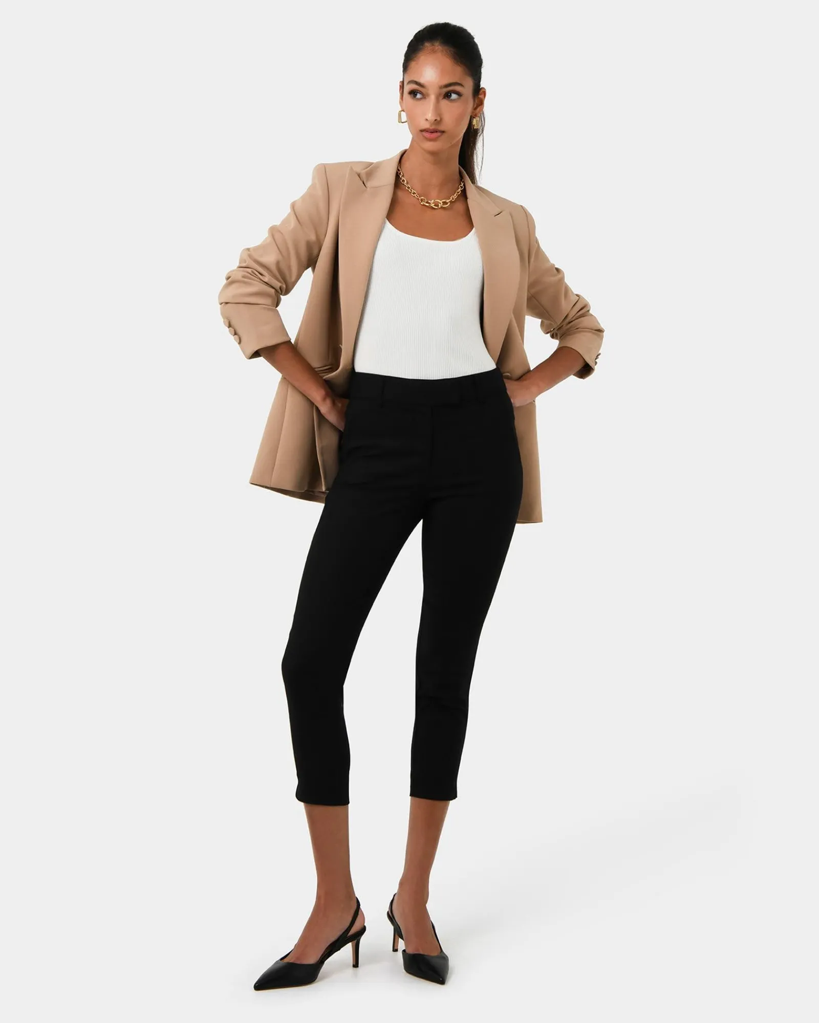 Forcast Josie 2 Cropped Notch Pants* Cropped Pants|Slim Leg Pants