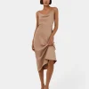 Forcast Joy Satin Cowl Neck Dress* Midi Dresses|Midi Dresses