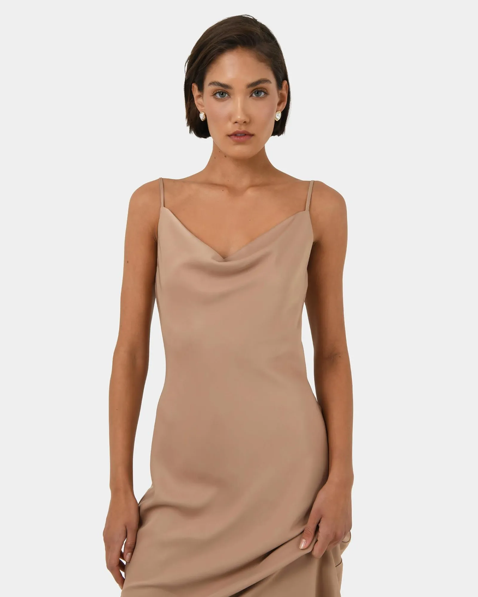 Forcast Joy Satin Cowl Neck Dress* Midi Dresses|Midi Dresses