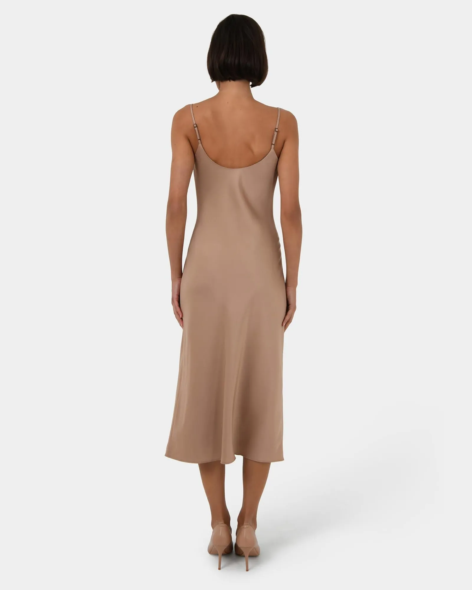 Forcast Joy Satin Cowl Neck Dress* Midi Dresses|Midi Dresses