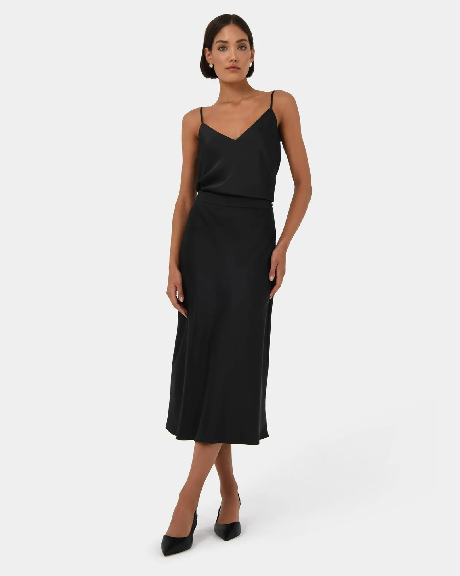 Forcast Joy Satin Midi Skirt* Midi & Maxi Skirts|Work Skirts