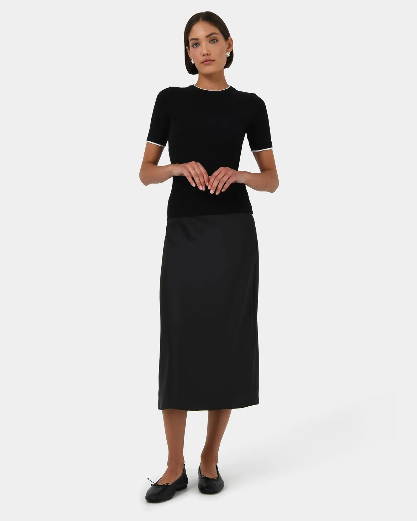 Forcast Joy Satin Midi Skirt* Midi & Maxi Skirts|Work Skirts