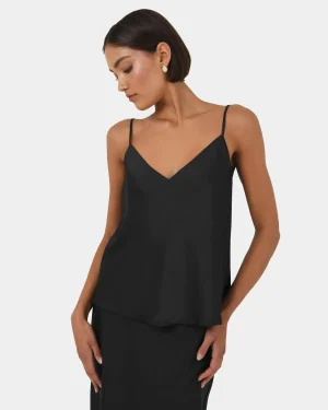 Forcast Joy Satin V-neck Cami* T-Shirts & Tops|Basic Tops