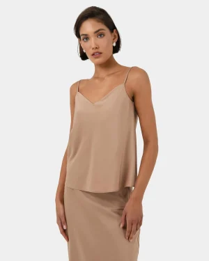 Forcast Joy Satin V-neck Cami* T-Shirts & Tops|Basic Tops