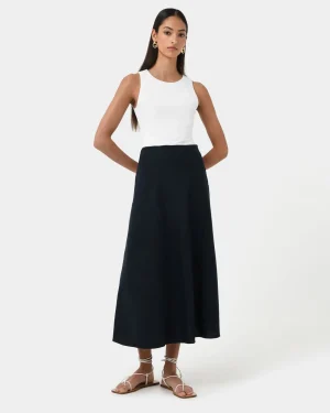 Forcast Kade Linen Blend Midi Skirt* Midi & Maxi Skirts|Work Skirts