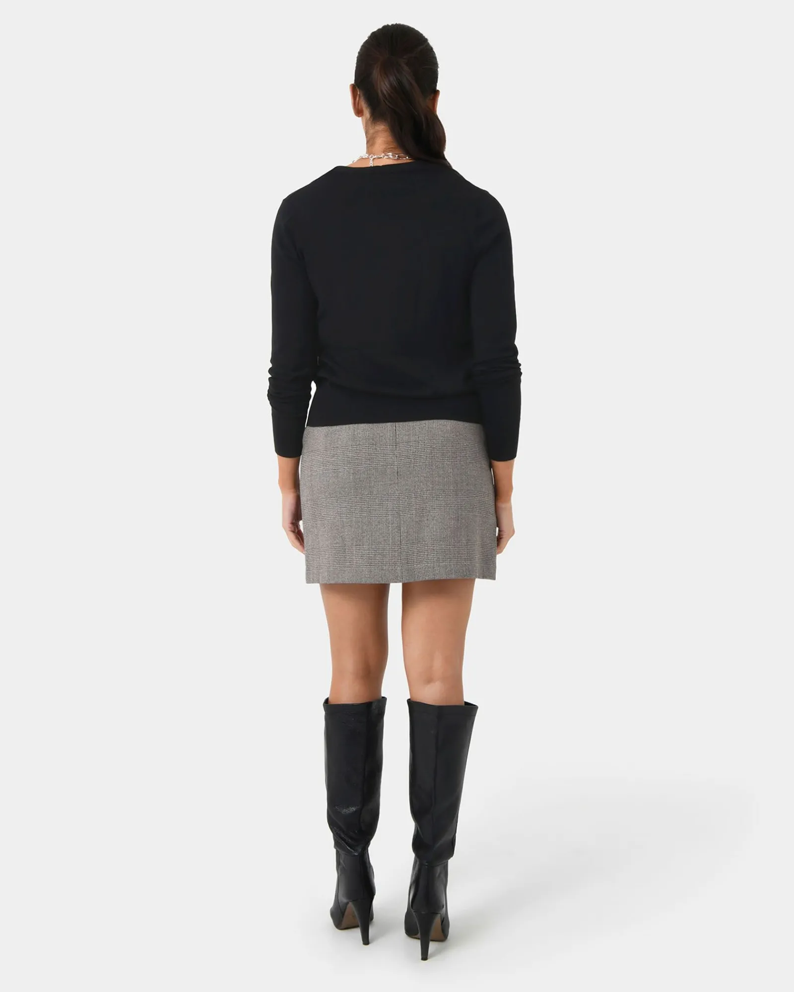 Forcast Kai Check Mini Skirt* Mini Skirts|Work Skirts