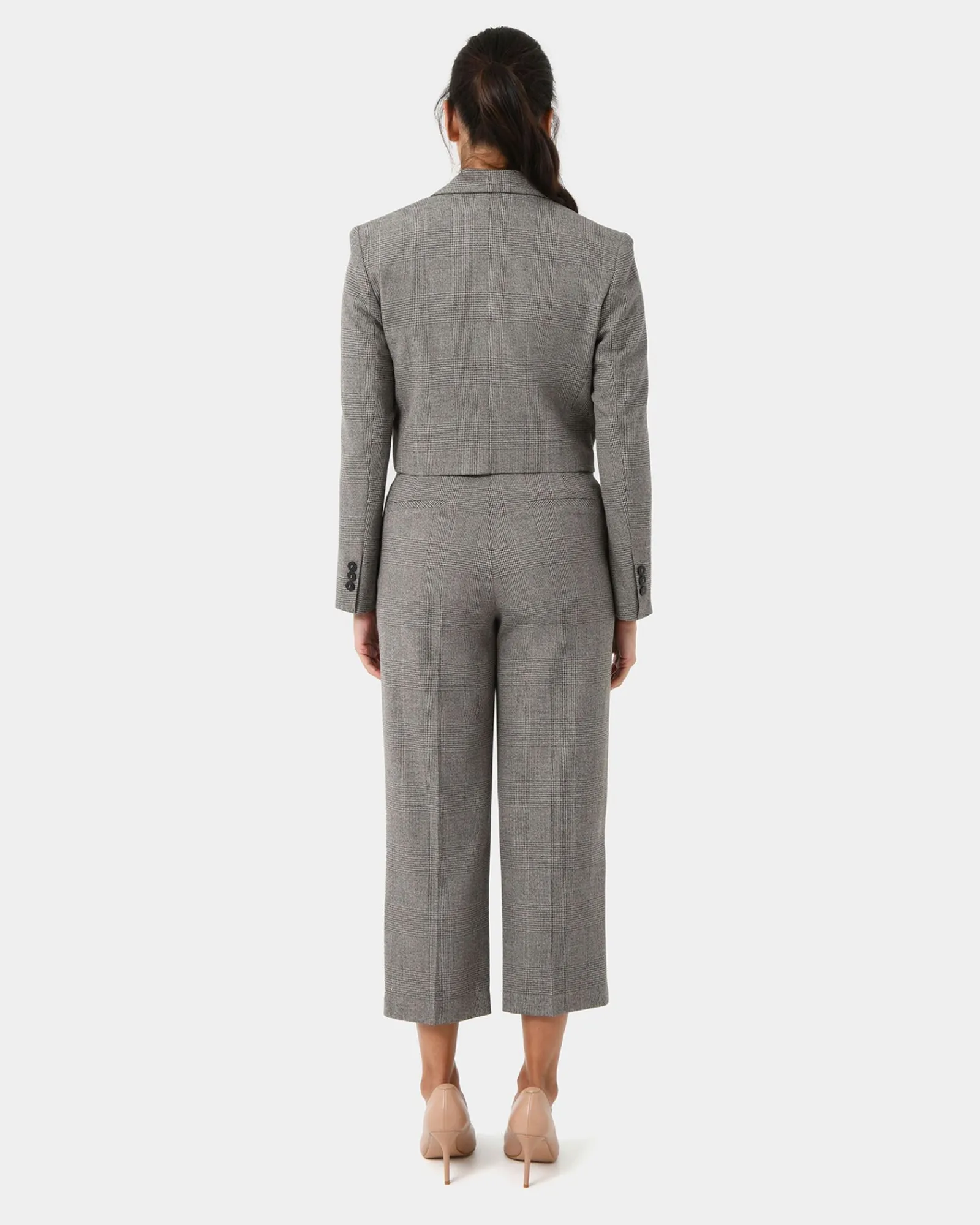 Forcast Kai Checked Crop Blazer* Work Tops|Jackets & Blazers