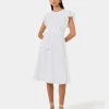 Forcast Kavya Tie-waist Cotton Dress* Conscious|Midi Dresses