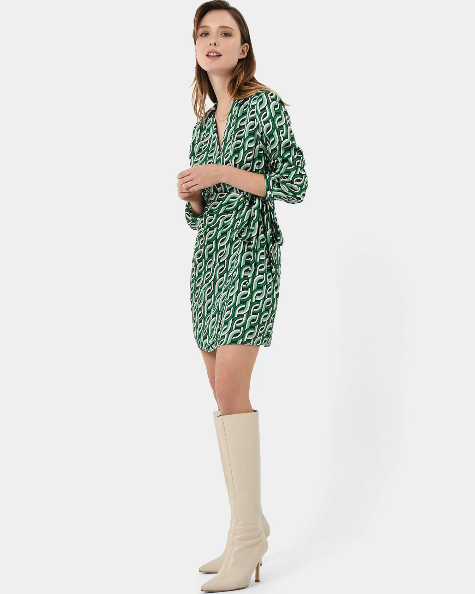 Forcast Keira Printed Mini Wrap Dress* Mini Dresses|Mini Dresses