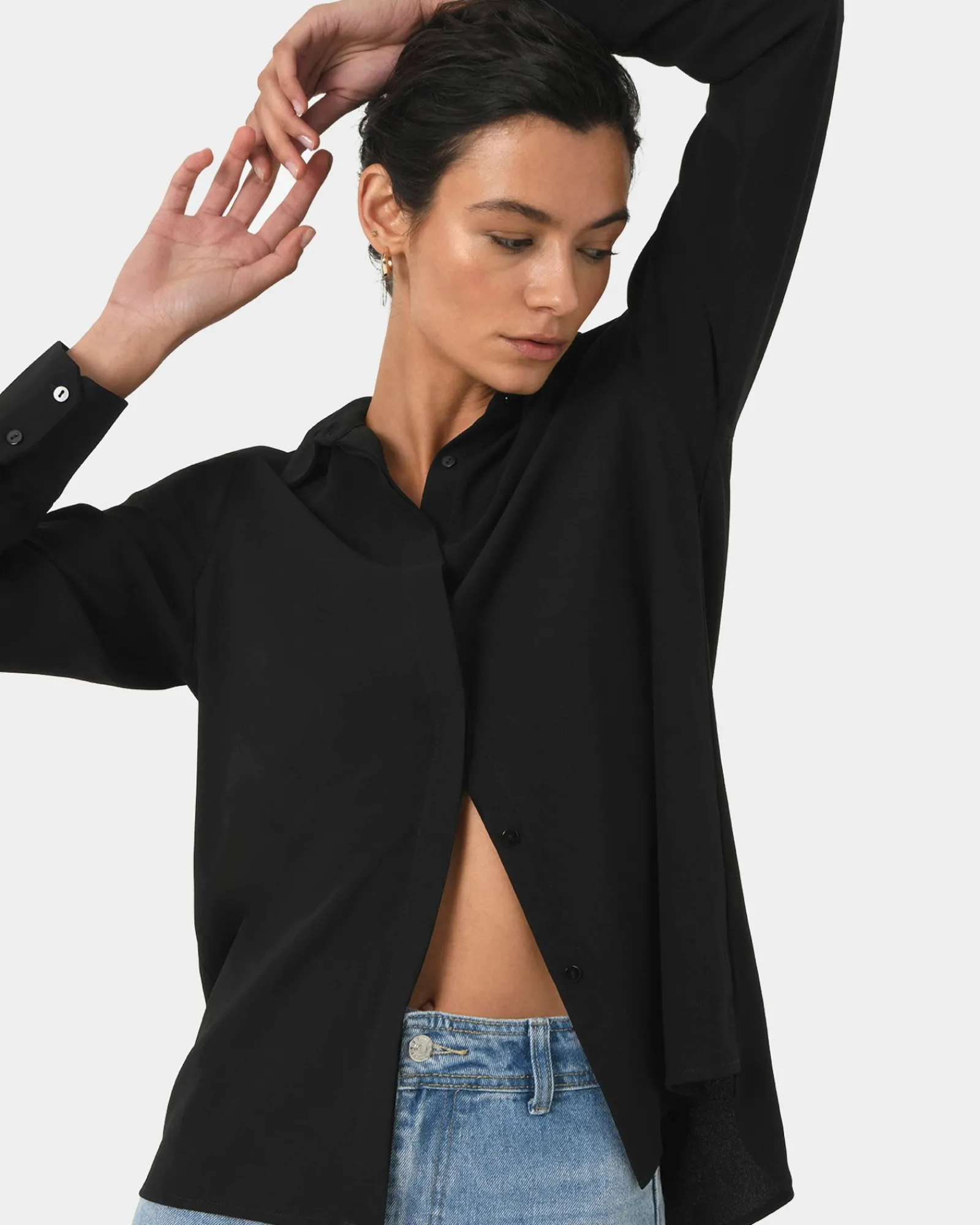 Forcast Kevin Relax Fit Crepe Shirt* Long Sleeve Tops|Shirts & Blouses