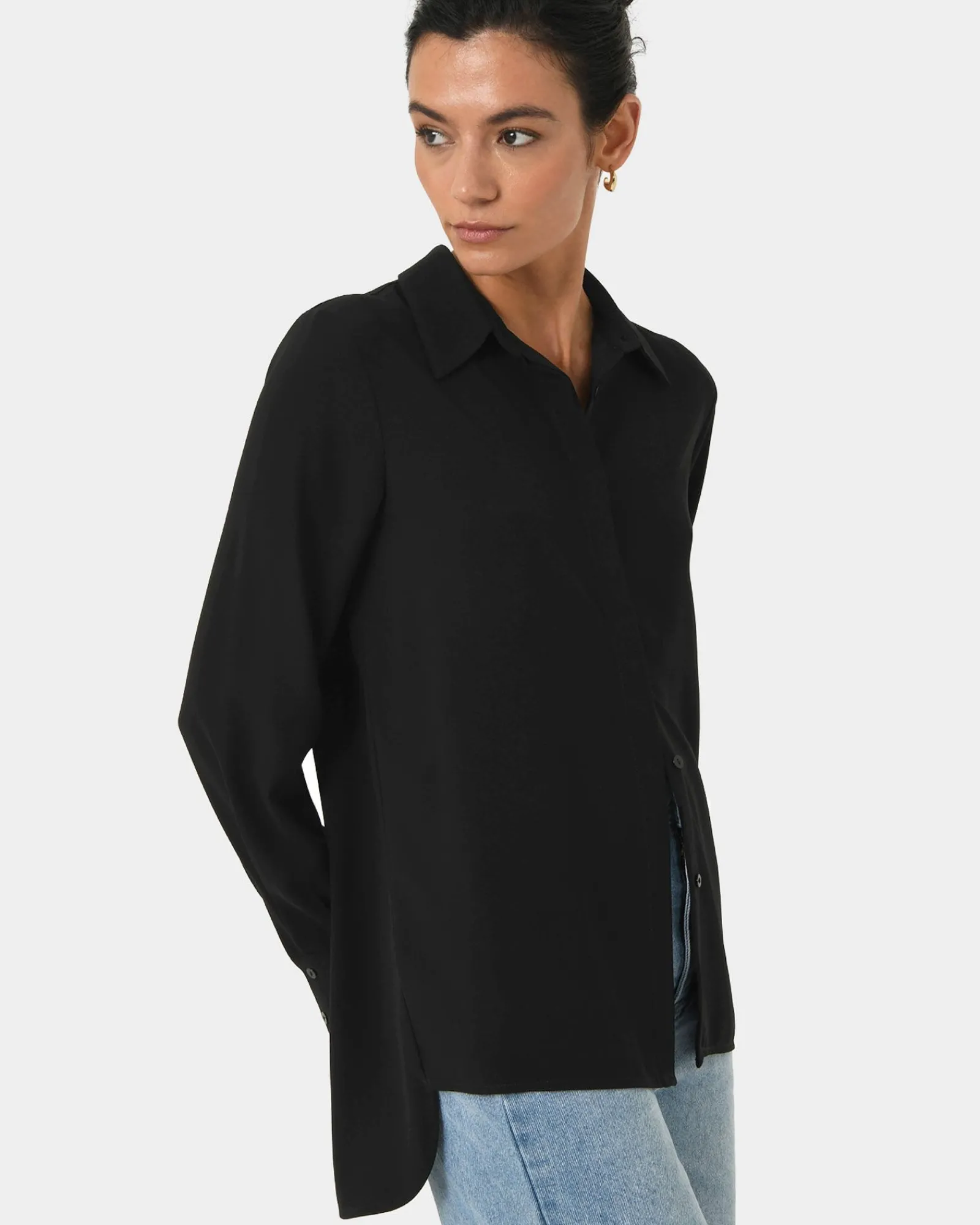 Forcast Kevin Relax Fit Crepe Shirt* Long Sleeve Tops|Shirts & Blouses