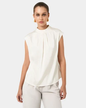 Forcast Kiar Pleated Satin Top* T-Shirts & Tops|Work Tops