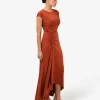 Forcast Kim Asymmetric Ruched Dress* Midi Dresses|Midi Dresses
