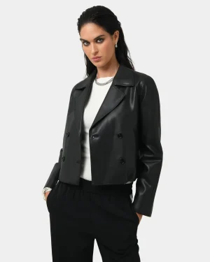 Forcast Kim Cropped Pu Leather Jacket* Jackets & Blazers|Work Jackets