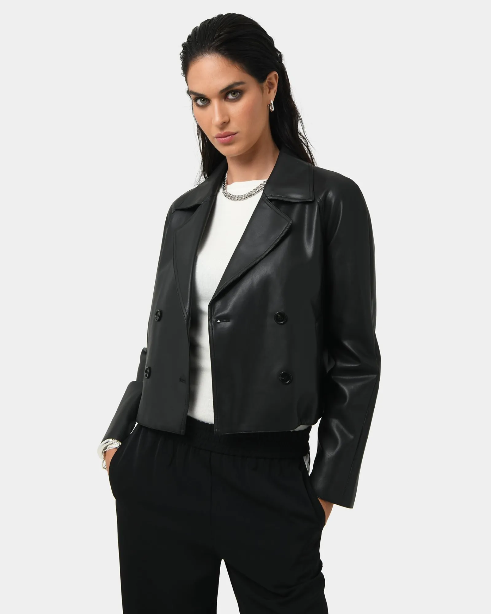 Forcast Kim Cropped Pu Leather Jacket* Jackets & Blazers|Work Jackets